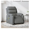 Image de Fauteuil de massage, relaxation électrique réglable tissu gris foncé