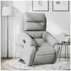 Image de Fauteuil de Massage Inclinable, Chaise de Relaxation avec Dossier, Siège avec Accoudoirs, Fauteuil TV de Salle de Séjour, Gris Clair Tissu