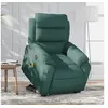 Image de Fauteuil de relaxation, massage, inclinable électrique réglable tissu vert foncé