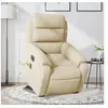 Image de Fauteuil de relaxation, massage, inclinable électrique réglable tissu crème