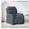 Image de Fauteuil de massage, relaxation électrique réglable velours gris foncé