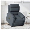 Image de Fauteuil de relaxation, massage, inclinable électrique réglable velours gris foncé