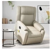 Image de Fauteuil de relaxation, massage, inclinable électrique similicuir crème