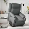 Image de Fauteuil de relaxation, massage, inclinable électrique similicuir gris