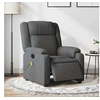 Image de Fauteuil de massage, relaxation électrique réglable tissu gris foncé