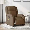 Image de Fauteuil de massage, relaxation électrique réglable tissu marron