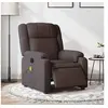 Image de Fauteuil de massage inclinable électrique Marron foncé Tissu 3205195