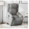 Image de Fauteuil de relaxation, massage, inclinable électrique réglable tissu gris clair