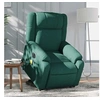 Image de Fauteuil de relaxation, massage, inclinable électrique réglable tissu vert foncé