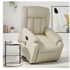 Image de Fauteuil de relaxation, massage, inclinable électrique similicuir crème