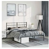 Image de Bedframe met hoofdbord metaal zwart 135x190 cm355658