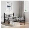 Image de Bedframe met hoofd- en voeteneinde metaal zwart 100x190 cm355671