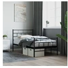 Image de Cadre de Lit avec Tête de Lit et Pied de Lit, Lit Simple avec Sommier à Lattes, Lit Adulte avec Rangement Chambre, Moderne, Noir 107x203 cm Métal