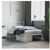 Image de Cadre de lit métal avec tête de lit blanc 75x190 cm 355698