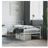 Image de Cadre de lit métal avec tête de lit-pied de lit blanc 107x203cm 355722