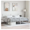 Image de Cadre de lit métal avec tête de lit-pied de lit blanc 200x200cm 355733