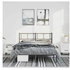 Image de Bedframe met hoofdbord metaal zwart 135x190 cm372178