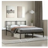 Image de Cadre de lit métal sans matelas avec tête de lit noir 140x190cm