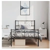 Image de Bedframe met hoofd- en voeteneinde metaal zwart 100x190 cm372191