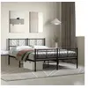 Image de Bedframe met hoofd- en voeteneinde metaal zwart 140x190 cm372197