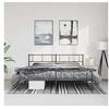 Image de Bedframe met hoofd- en voeteneinde metaal zwart 193x203 cm372203