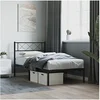 Image de Bedframe met hoofdbord metaal zwart 80x200 cm372268