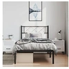 Image de Bedframe met hoofdbord metaal zwart 100x190 cm372271
