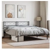 Image de Bedframe met hoofdbord metaal zwart 120x190 cm372274