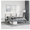 Image de Bedframe met hoofdbord metaal zwart 135x190 cm372276
