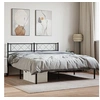 Image de Bedframe met hoofdbord metaal zwart 140x200 cm372278