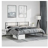 Image de Bedframe met hoofdbord metaal zwart 193x203 cm372283