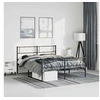 Image de Bedframe met hoofd- en voeteneinde metaal zwart 135x190 cm372294