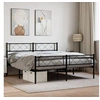 Image de Cadre de lit métal sans matelas avec pied de lit noir 140x190cm