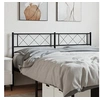 Image de Tête de Lit, Tête de Lit avec Pieds en Métal, Meuble de Chambre à Coucher, Accessoire de Lit Double, Tête de Cadre de Lit, Métal Noir 120 cm
