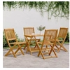 Image de Ensemble à manger de jardin pliable 5 pcs bois massif d'acacia, ensemble d'extérieur, ensemble pliant, meuble de 3206330