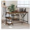 Image de Bureau chêne fumé 139x139x75 cm bois d'ingénierie