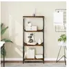 Image de Bibliothèque 4 niveaux chêne fumé 59x35x132cm bois d'ingénierie 837619