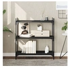 Image de Bibliothèque à 3 niveaux noir 80x30x86 cm bois d'ingénierie837667