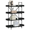Image de Bibliothèque à 4 niveaux noir 100x33x145,5 cm bois d ingénierie