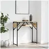 Image de Table Console avec Etagère, Bout de Canapé avec Pieds, Table d'Appoint avec Rangement Salon, Industriel, Chêne Sonoma Bois d'Ingénierie