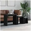 Image de Tables basses gigognes 3 pcs noir bois d'ingénierie 837822