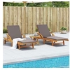 Image de Chaises longues lot de 2 avec coussins 200x68x83 cm bois acacia, lit de bronzage, chaise longue d'extérieur, lit de 3206373