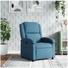 Image de Fauteuil Inclinable, Chaise de Relaxation avec Dossier et Repose-Pied, Siège Inclinable, Fauteuil TV de Salon, Moderne, Bleu Velours