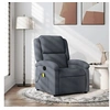 Image de Fauteuil de massage inclinable gris foncé velours