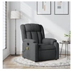 Image de Fauteuil de massage inclinable Gris foncé Tissu