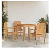 Image de Lot de 4 chaise H. 91 cm empilable non pliable exterieur en teck marron