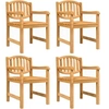 Image de Lot de 4 chaise H. 88 cm non pliable exterieur en teck bois