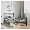 Image de Bedframe met hoofd- en voeteneinde metaal zwart 100x190 cm373703