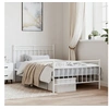 Image de Bedframe met hoofd- en voeteneinde metaal wit 107x203 cm373754