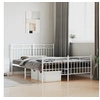Image de Bedframe met hoofd- en voeteneinde metaal wit 140x190 cm373758